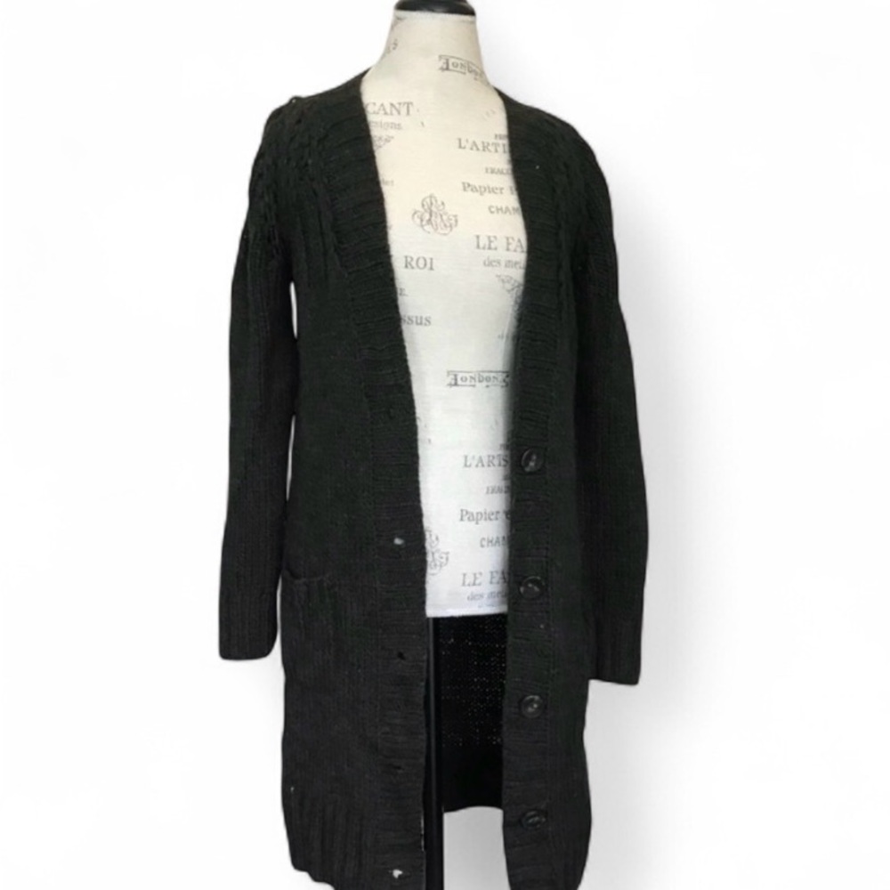Vince Women's Green Knit Sweater Cardigan